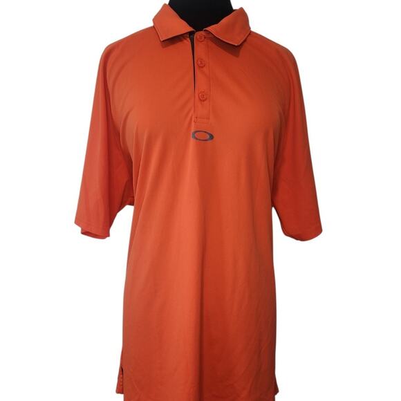 Oakley Men’s XXL O Hydrolix Polo Shirt – Orange – Performance – EUC - Picture 1 of 9
